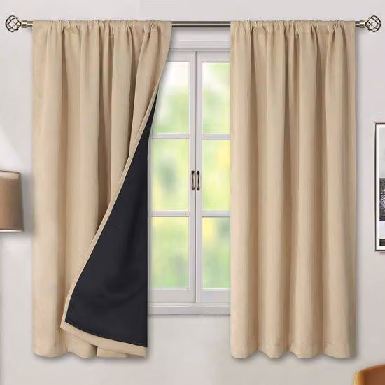 Tapparelle per camera da letto nere, con isolamento termico, oscuranti al 100%, 2 pezzi, 132x160 cm, beige
