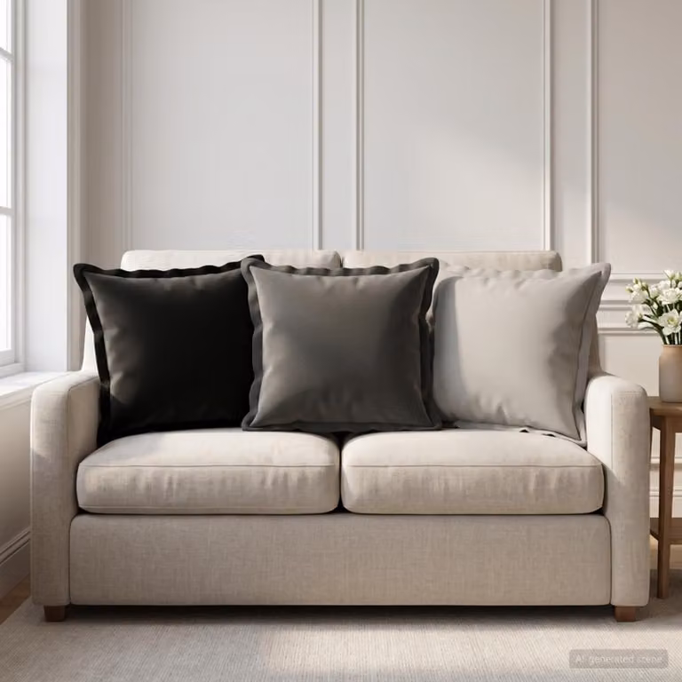 Set di 2 federe vidaXL HOUTEN nere in poliestere, L 30 cm x P 30 cm