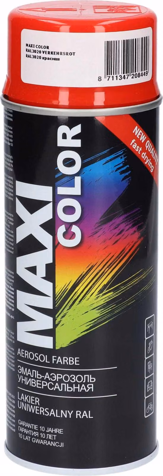 Vernice acrilica rosso brillante Maxi Colore RAL3020 400ml MOTIP