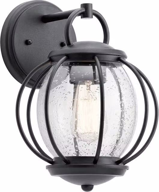 Applique esterna Vandalia nero testurizzato E27 60W Kichler