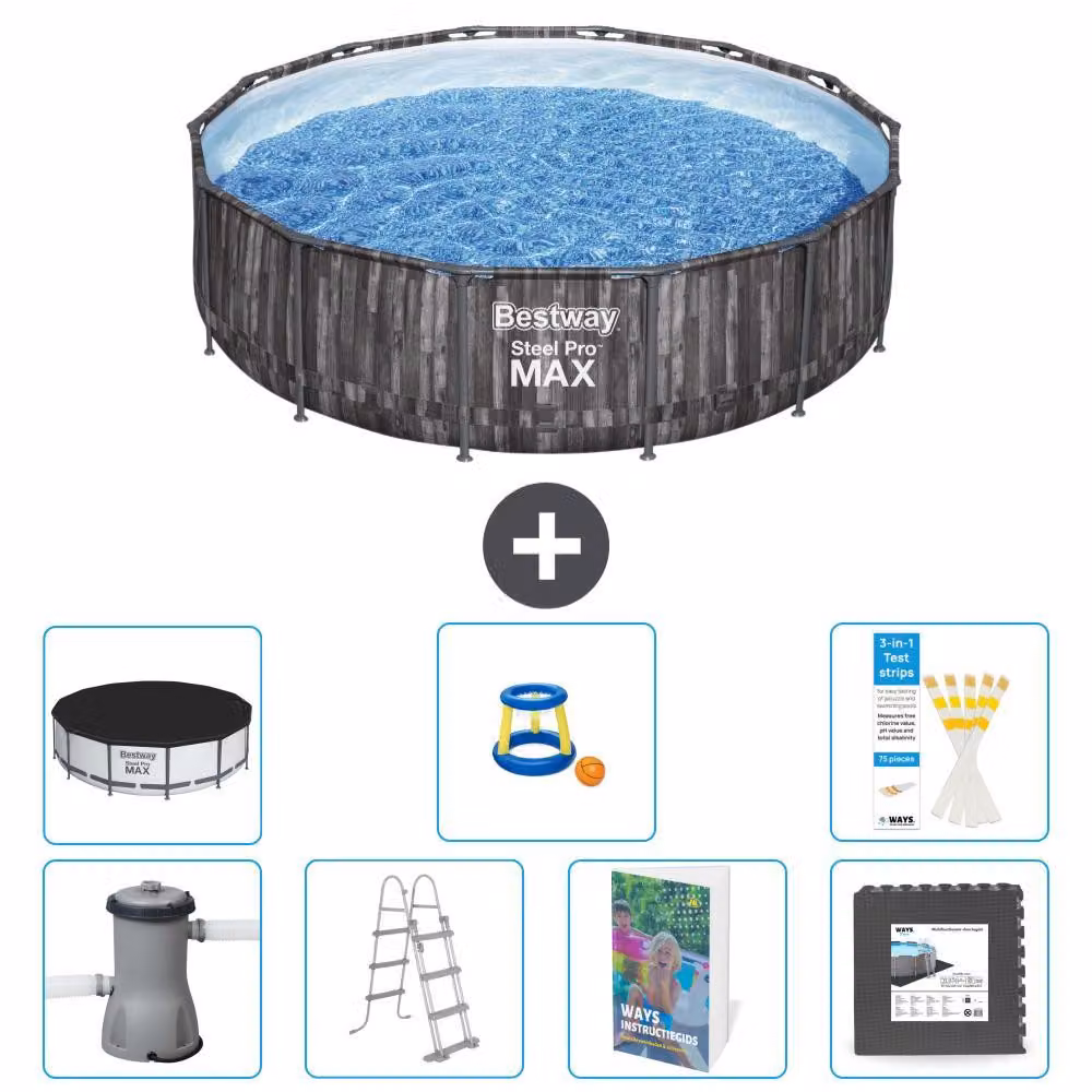Piscina gonfiabile Bestway Steel Pro MAX, rotonda, 427x107 cm, composta da 6 parti, modello S525