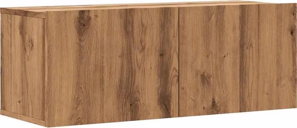 Mobile TV a Parete Rovere Artigianale 80x30x30 cm in Truciolato