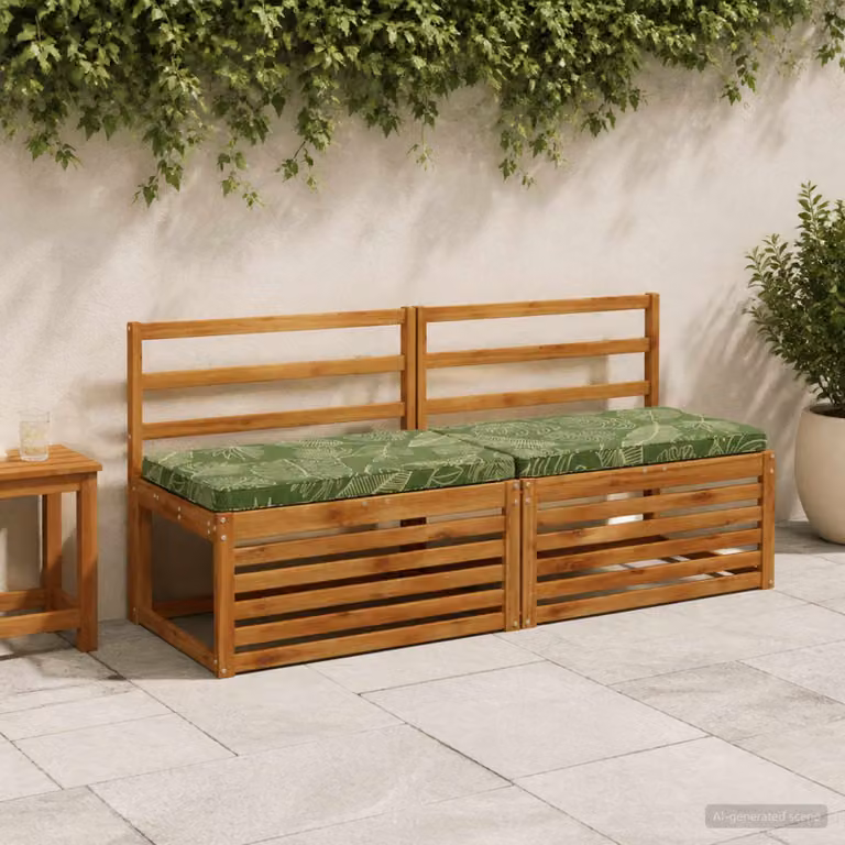 Set di 2 cuscini per panchina vidaXL VUGHT in poliestere verde, modello moderno con rivestimento rimovibile e resistente ai raggi UV