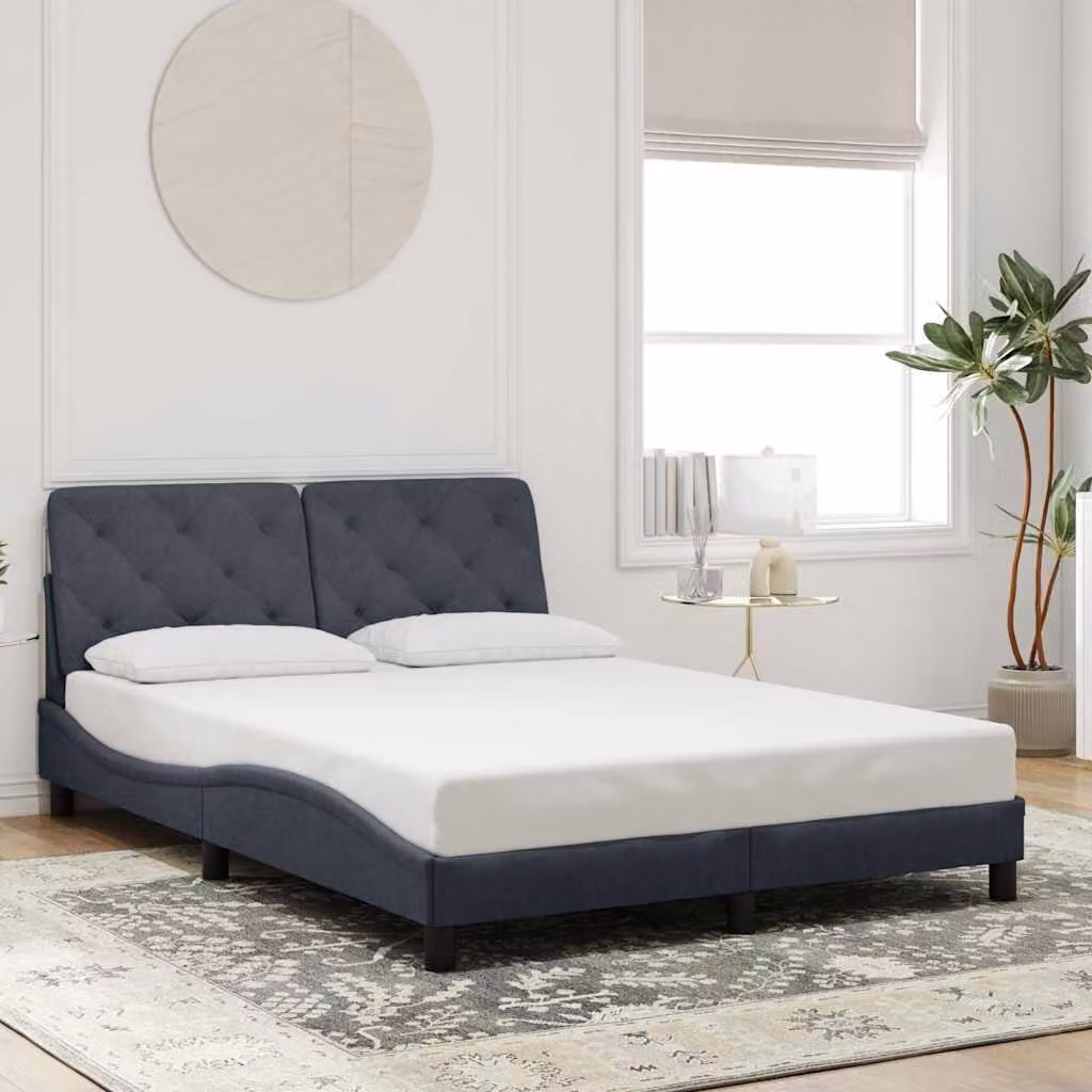 vidaXL Giroletto senza Materasso in Velluto Grigio L/P/H: 140 x 190 cm – 1