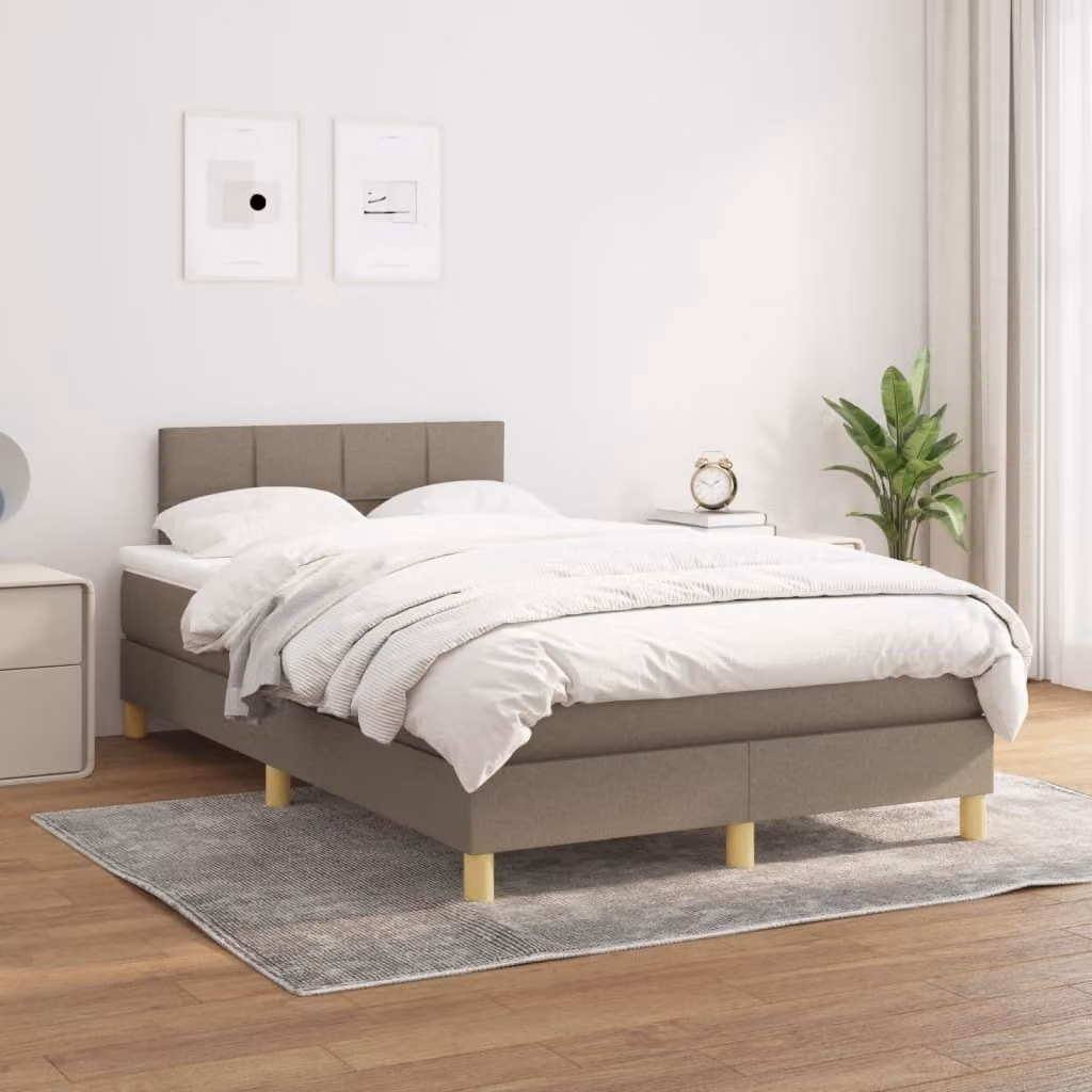 Maison Exclusive - Giroletto a Molle con Materasso Tortora 120x200 cm in Tessuto