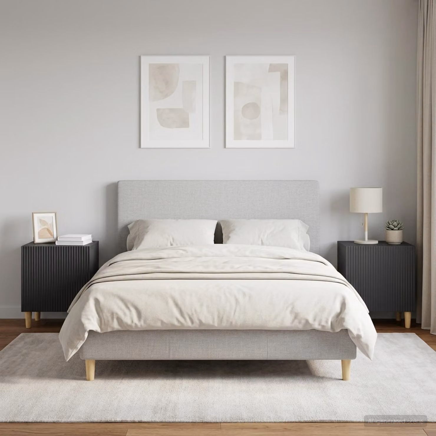 Set di 2 Armadi da Notte Moderni vidaXL in MDF Nero Opaco L/P/H: 43 x 34,5 x 50 cm