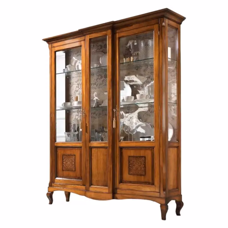 Vetrina classica con 2 ante in legno e vetro Mobili 2G L: 163 cm, P: 45 cm, H: 207 cm – 2
