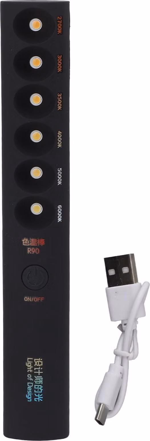 Bastone luminoso portatile a temperatura di colore, professionale, ricaricabile, 2700 K - 6000 K, 6 modalità, bastone luminoso per fotografia