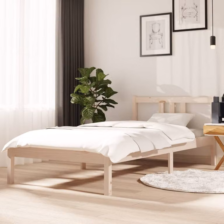The Living Store Letto in legno massiccio 90x190 cm
