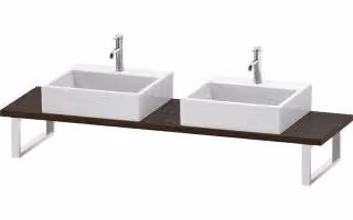 Duravit Console Cpmpact L-Cube 80-200x48cm, 2 A., spessore 3cm, noce, cotto.