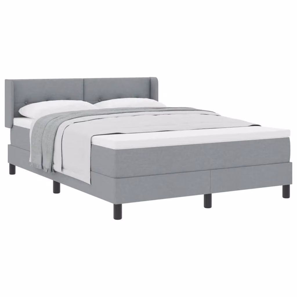 Letto a molle con testiera vidaXL in tessuto grigio L: 140 cm, P: 200 cm – 2