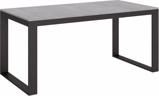 Tavolo allungabile Itamoby Tecno Evolution con telaio antracite e piano cemento, L: 90 cm, L/P/H: 180/284 x 90 x 77 cm – 1