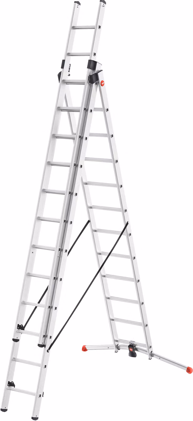Hailo 3-teilige Alu-Kombileiter mit LOT-System 3x12 Sprossen