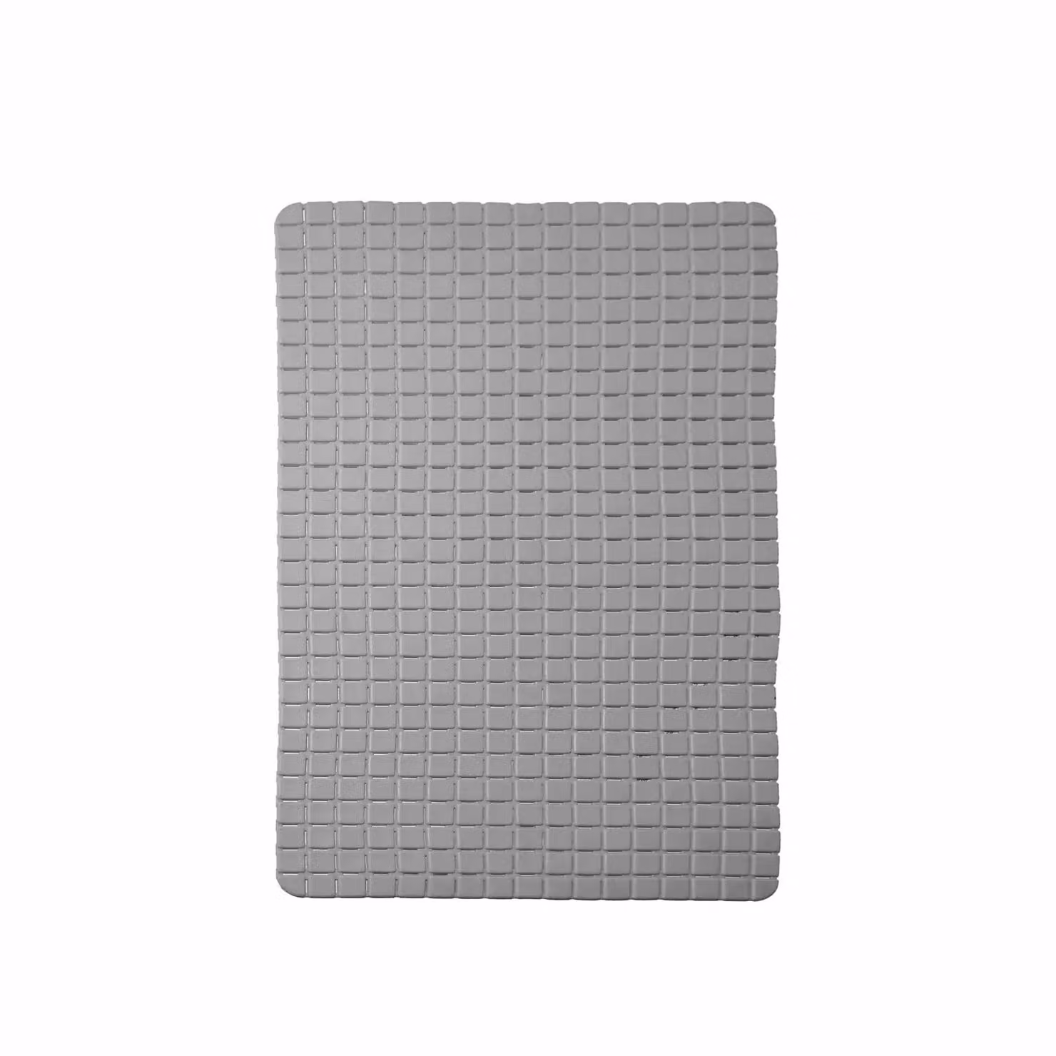Tappeto da bagno antiscivolo Vestiamo Casa, modello moderno rettangolare, colore grigio, L: 70 cm, P: 40 cm