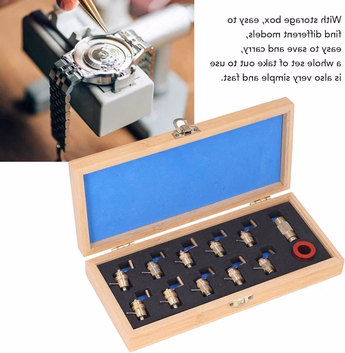 Set completo di strumenti per la riparazione di orologi, utensili professionali per orologiai, kit per la riparazione di orologi fai-da-te, con componenti in ottone e acciaio legato