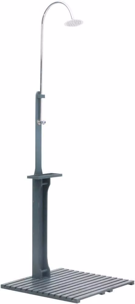 Doccia da giardino, colonna doccia, doccia per piscina, doccia esterna, doccia per il giardino, doccia a pioggia, doccia da campeggio, doccia per terrazza, adatta per uso esterno, campeggio, piscina, realizzata in legno, colore antracite