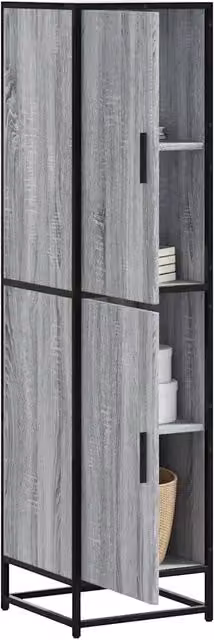 Credenza Buffet Armadio da Cucina Design Mania Grigio in Legno e Metallo L/P/H: 35,5 x 35 x 139 cm – 1