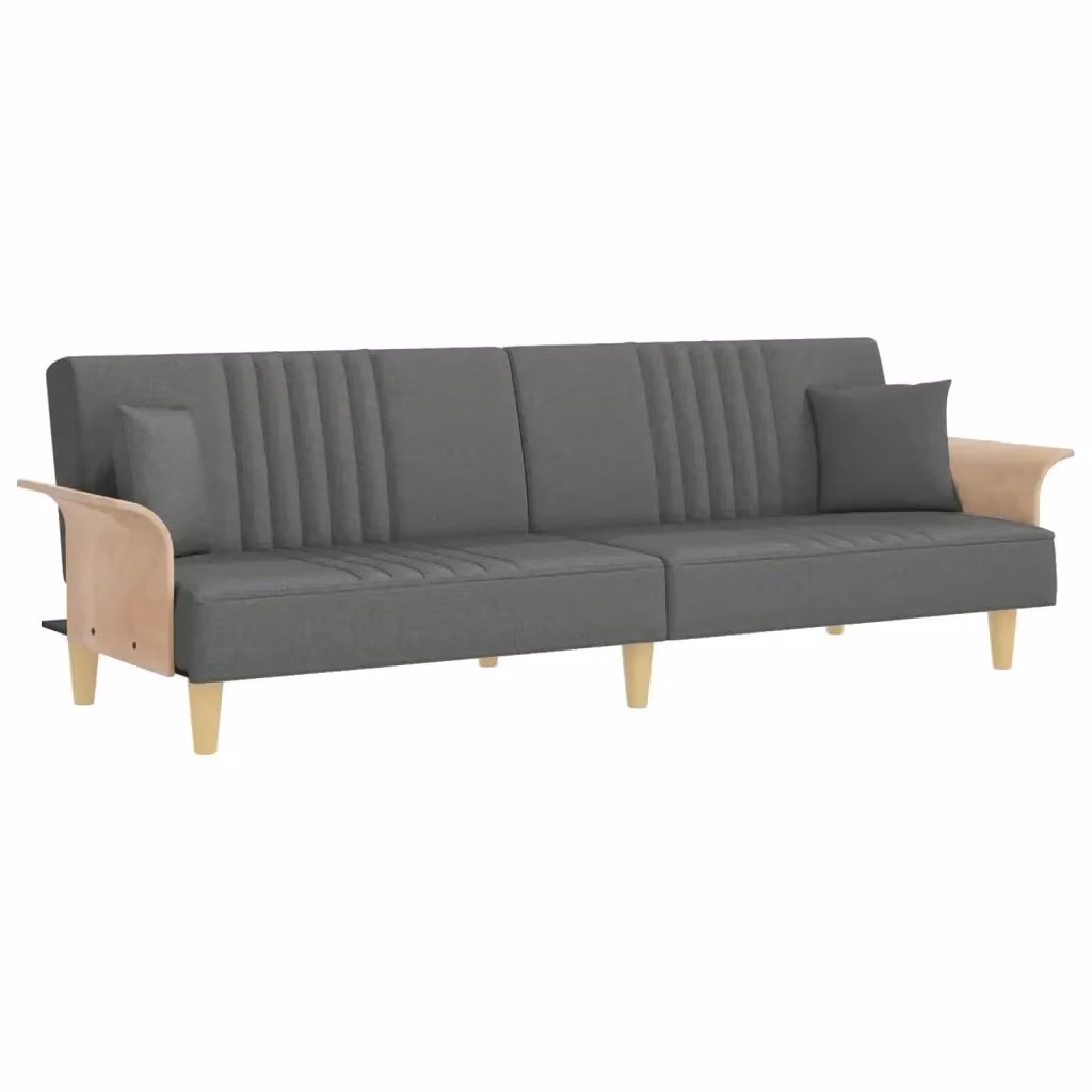 Divano Letto Moderno vidaXL in Tessuto Grigio con Funzione Letto e Poggiatesta Regolabile