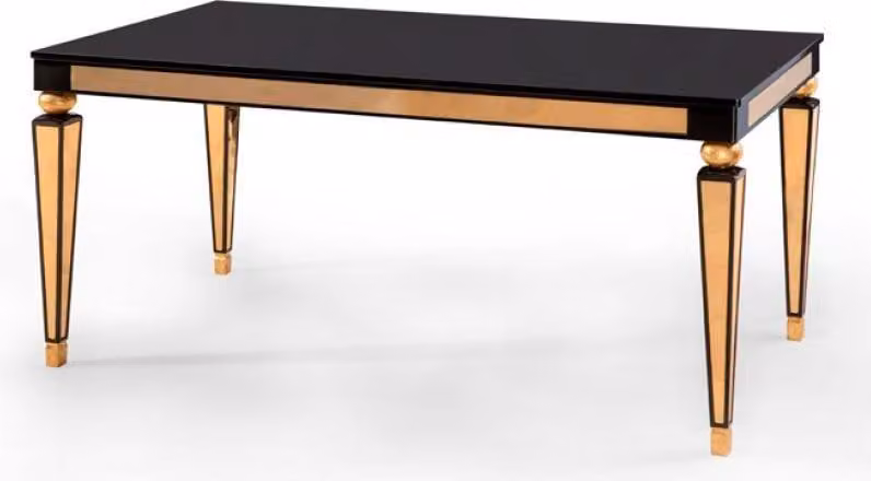 Schwarz-Goldener Couchtisch Wohnzimmer Ablagetisch Stil Designer Möbel