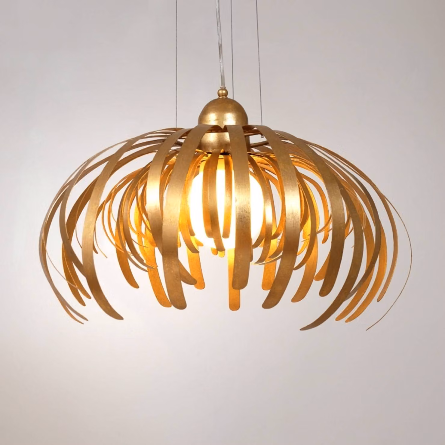 Holländer Lampada a sospensione ALESSIA, dimmerabile, Ottone / Oro, Soggiorno / Sala da pranzo, Metallo, Design, Lampada a sospensione