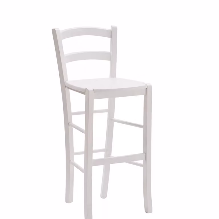 Set di 2 sgabelli shabby chic in legno di faggio bianco Mobili 2G