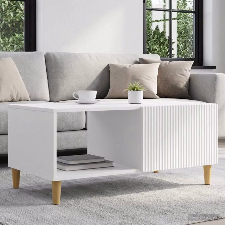 Maison Exclusive - Tavolino bianco 90 x 50 x 40 cm Materiale ligneo