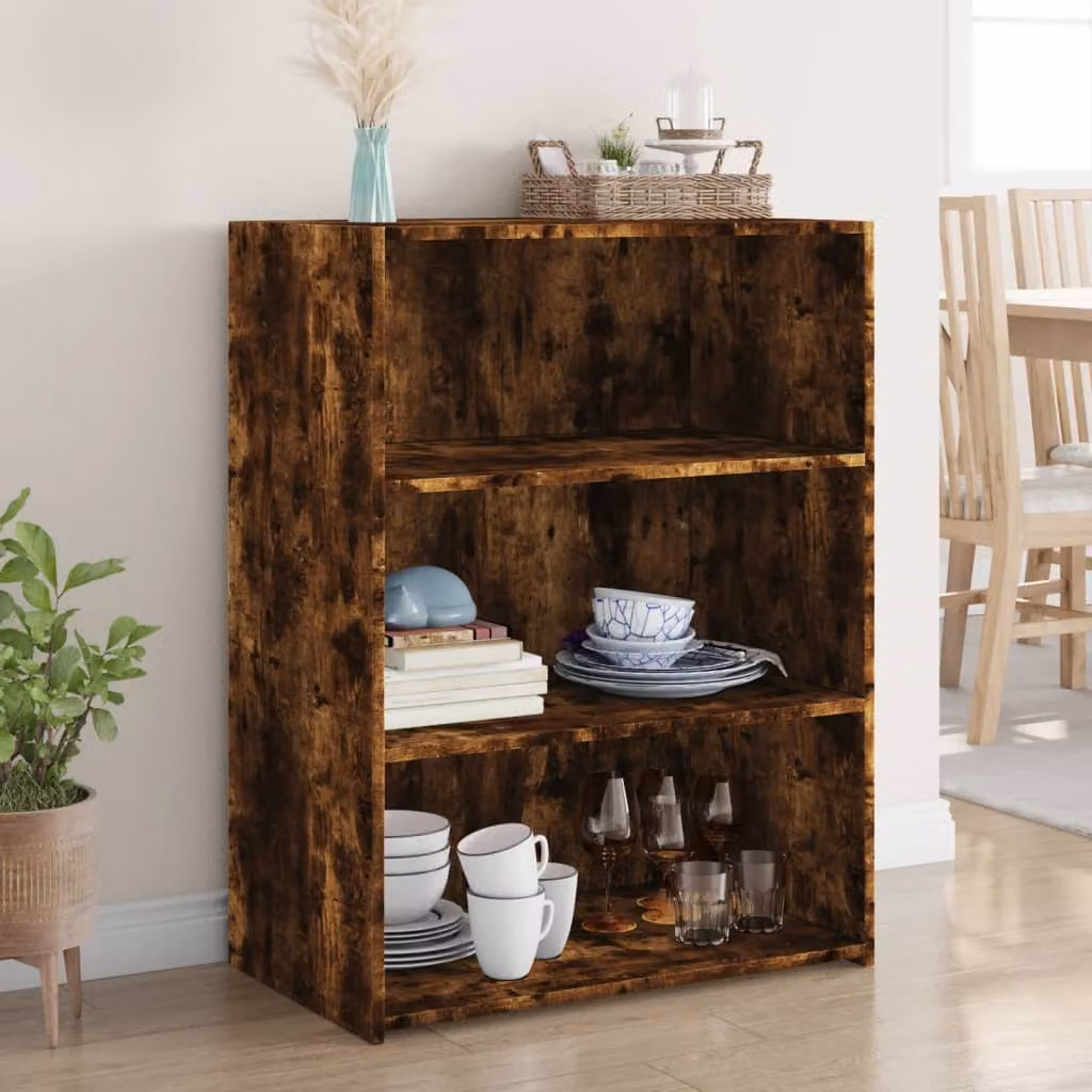 Credenza moderna vidaXL in legno multistrato color rovere fumo L: 70 cm, P: 41 cm, H: 93 cm