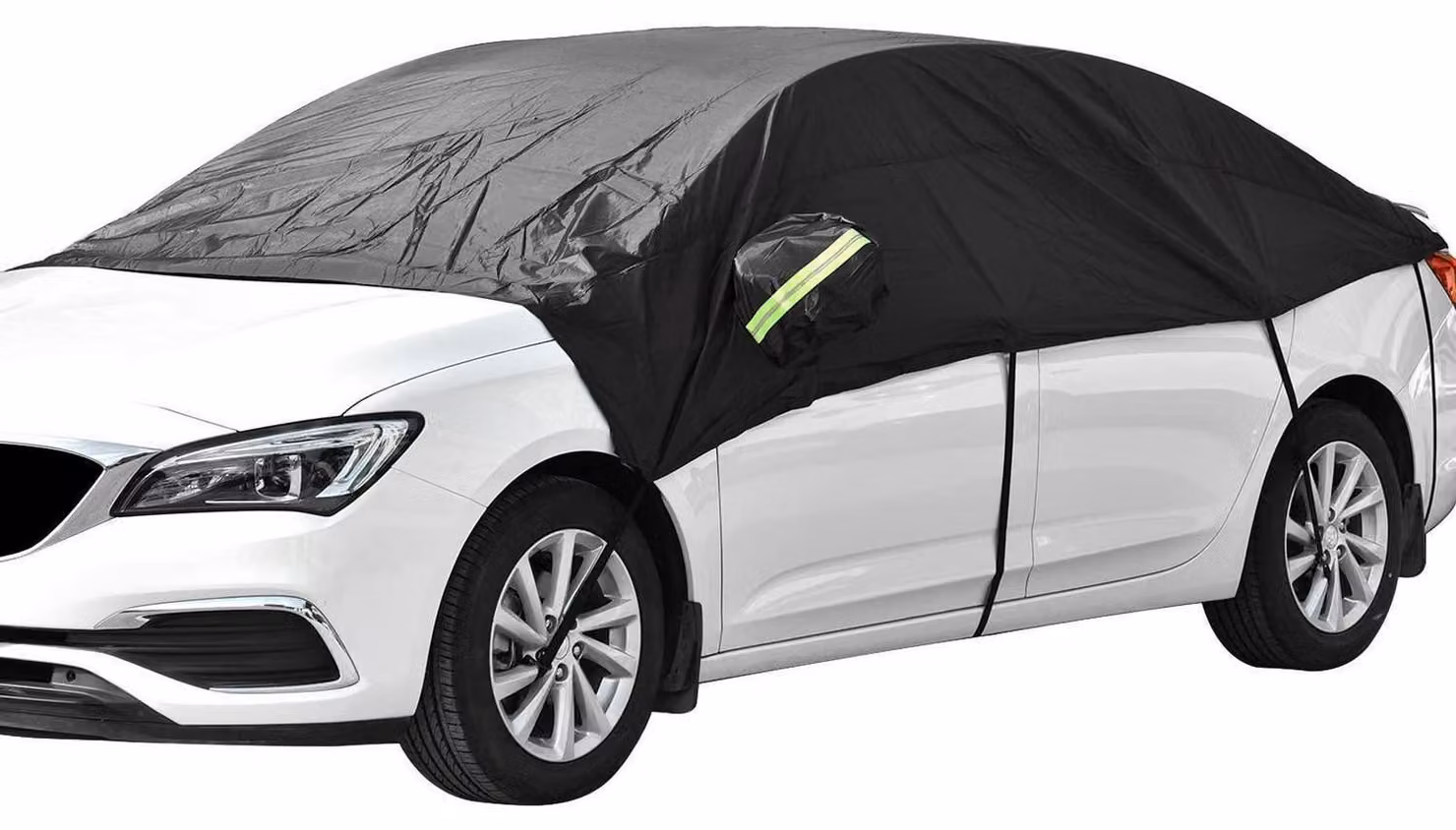 Copertura per auto, adatta a metà garage, con protezione dalla neve e dai raggi UV, colore nero, dimensioni 340x160x60 cm