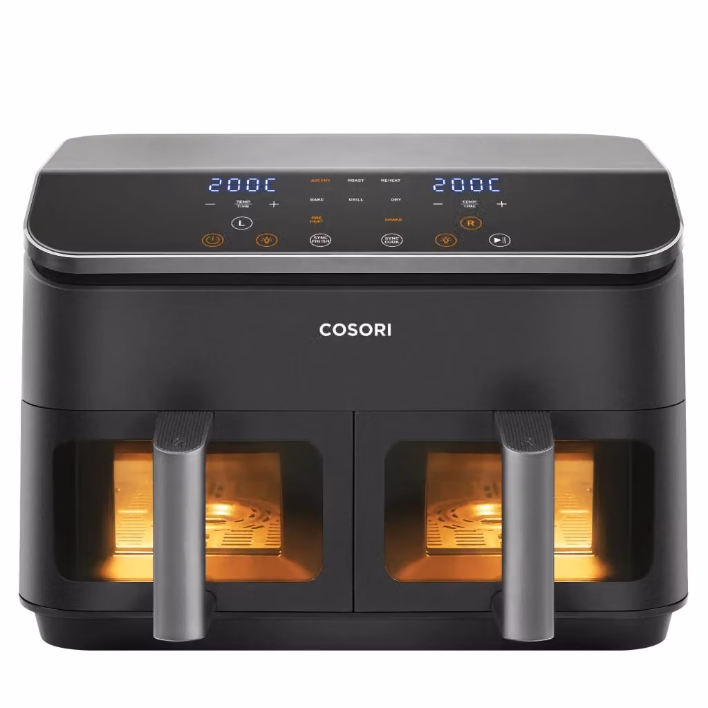 Friggitrice ad aria Cosori Dual Zone con due cestelli, 1750W, 8,5 litri, display digitale e timer, Grigio – 2