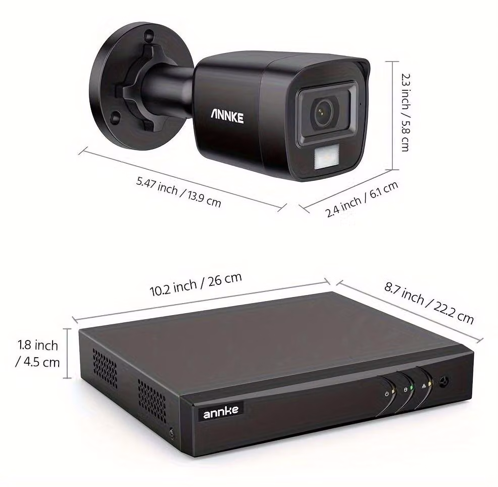 Sistema di sicurezza – Set di telecamere a circuito chiuso (CCTV) – Telecamera di sorveglianza – Risoluzione 5MP 3K – Visione notturna a colori – Disco rigido da 1TB