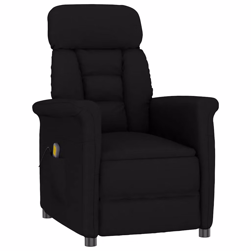 Poltrona relax reclinabile con braccioli in microfibra nera e struttura in metallo, L: 70.5 cm, P: 96.5 cm, H: 95 cm – 2