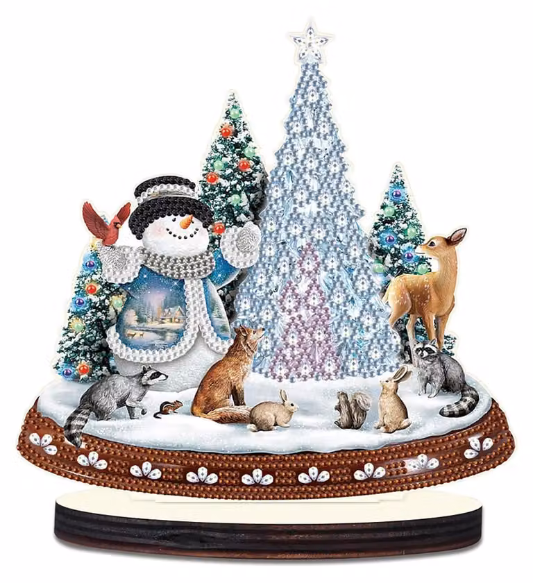 Decorazione da tavolo per Diamond Painting: pupazzo di neve, albero di Natale, dimensioni 12x20 cm