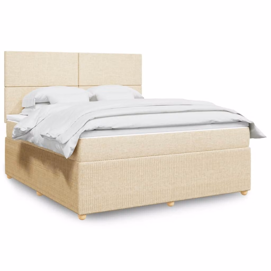 Maison Exclusive - Letto boxspring con materasso Crema 180x200 cm Tessuto