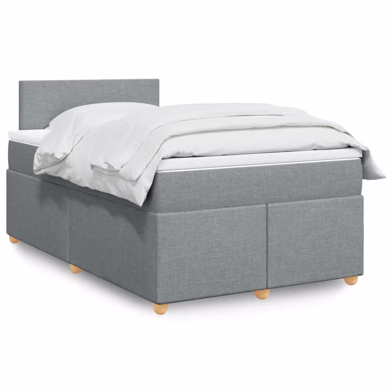 vidaXL Letto Ibrido con Materasso Grigio e Bianco L/P: 120 x 200 cm