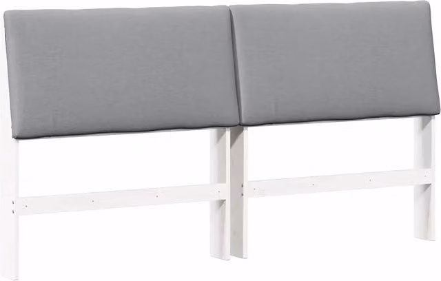 Testiera imbottita moderna in pino massello color grigio per camera da letto, L: 180 cm