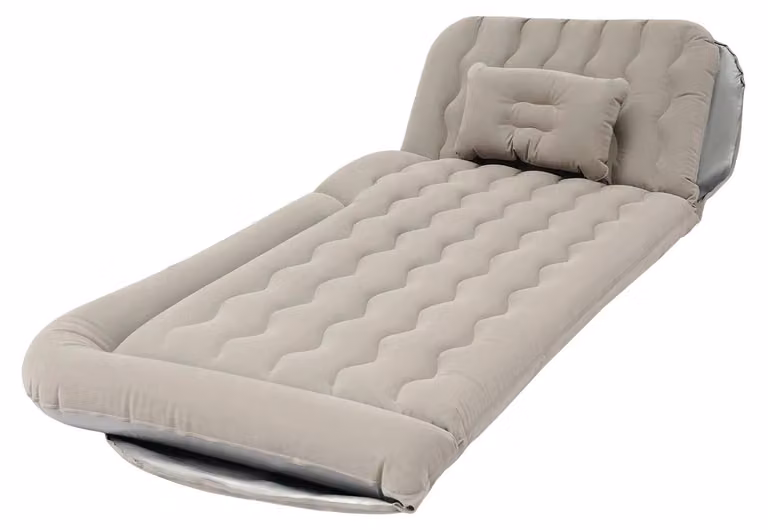 Materasso gonfiabile per auto - Materasso per bagagliaio SUV - 1,74×1,26 m - Portata 300 kg - Pompa elettrica da 75 W 12 V - 6 camere d'aria - Grigio