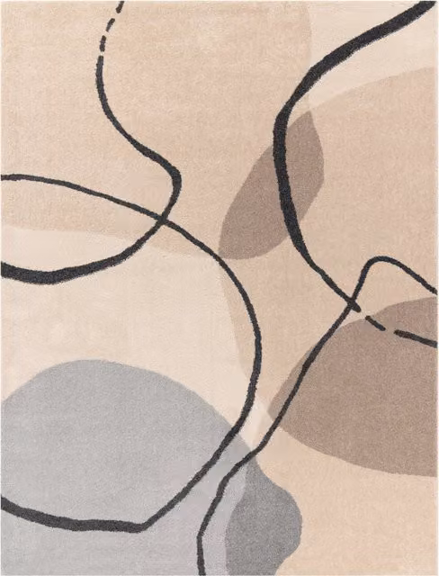 Tappeto Balsa beige con design moderno e astratto, L: 80 cm x P: 150 cm – 1