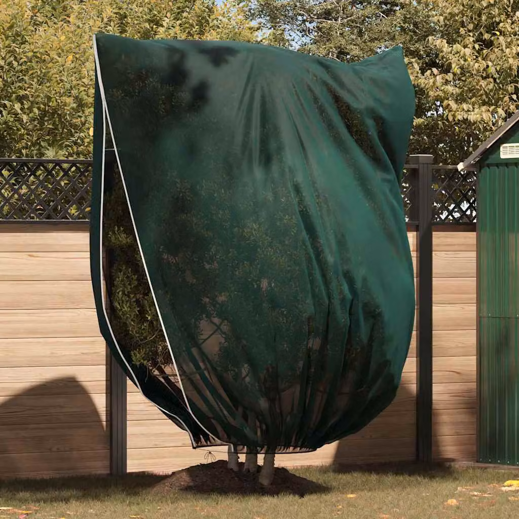Set di 3 coperture in fleece verde vidaXL per la protezione antigelo delle piante in poliestere e plastica, L: 240 cm, P: 200 cm