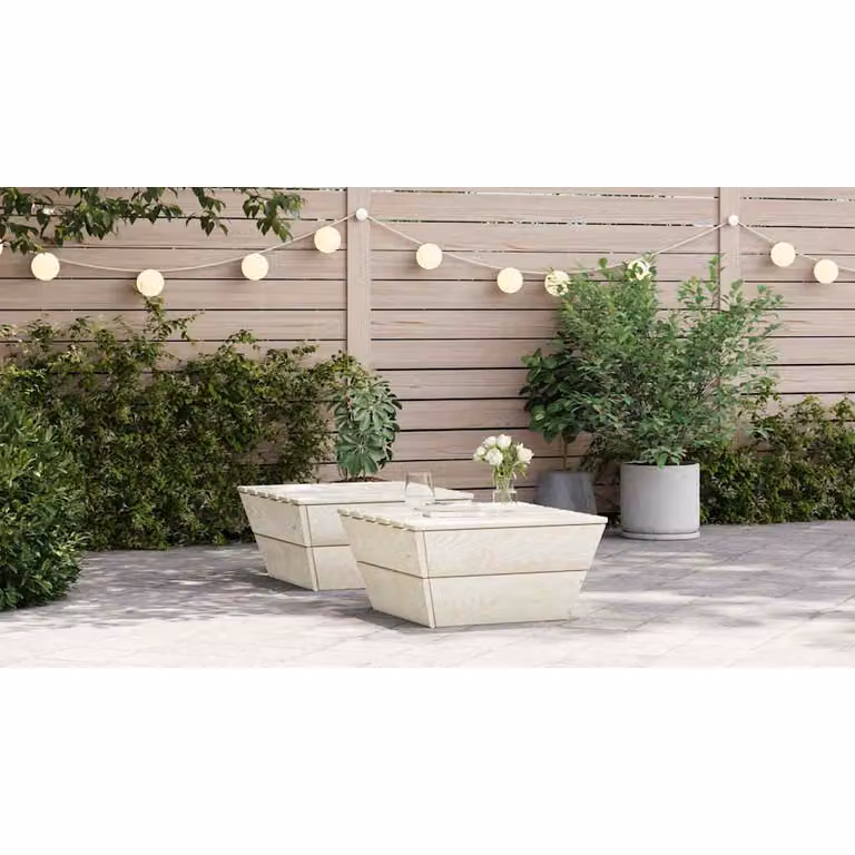 Set di 2 tavoli da giardino vidaXL in legno di abete impregnato marrone, L/P/H: 60 x 60 x 30 cm