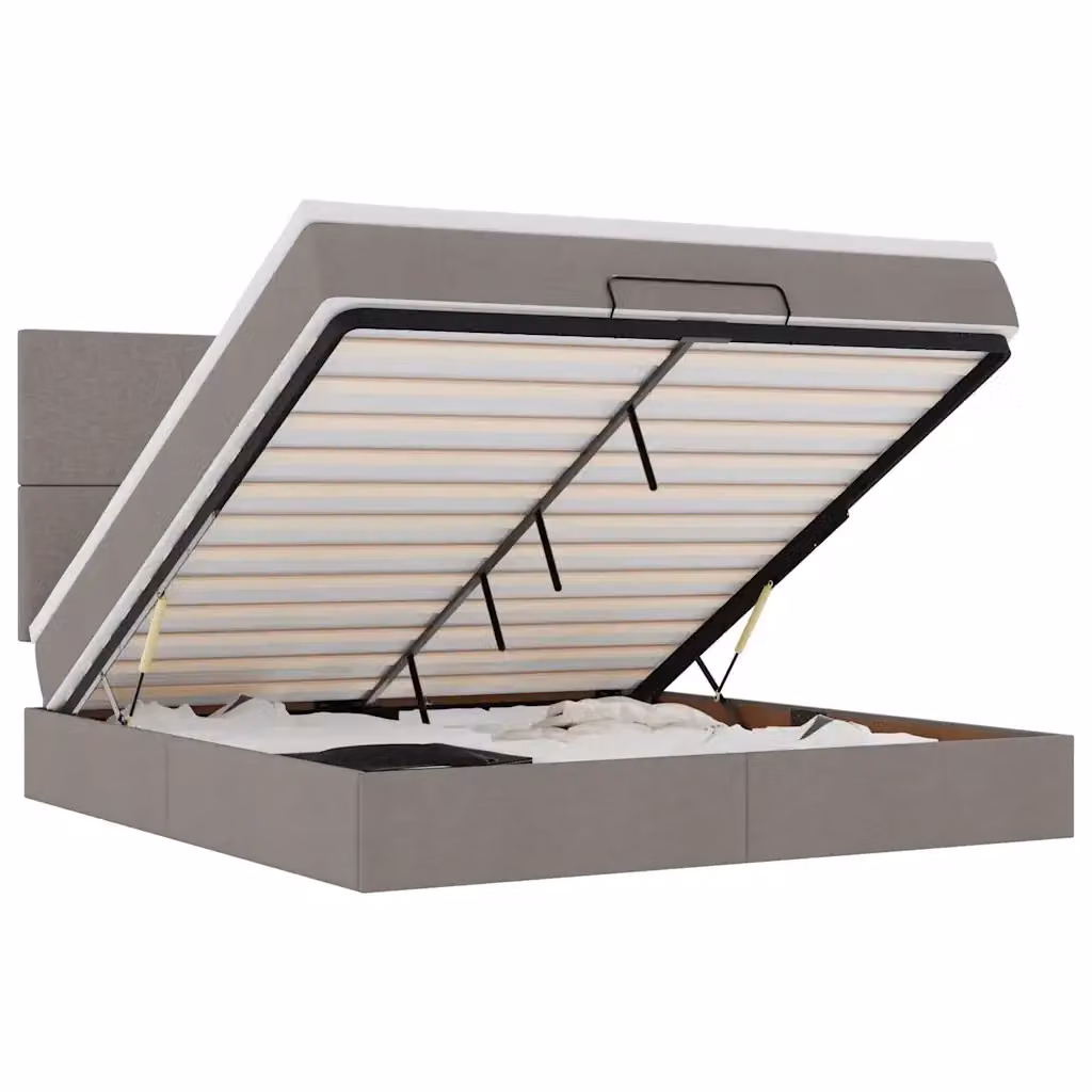 Letto con contenitore a sollevamento vidaXL in tessuto con materasso, L: 180 cm, P: 200 cm, H: 280 cm – 2