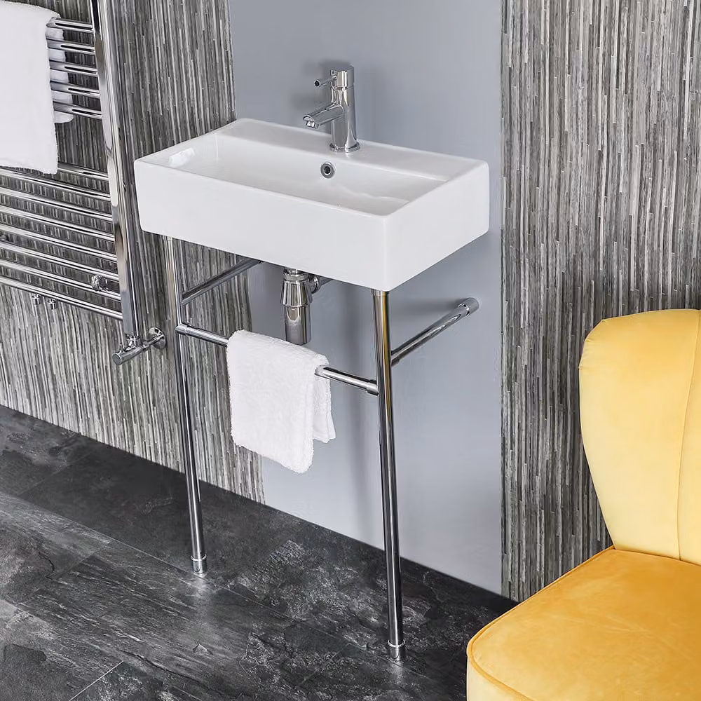 Lavabo con Consolle Cromata 550x310mm - Halwell