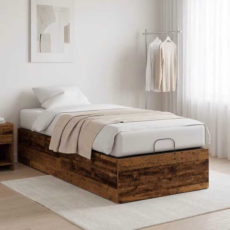vidaXL Giroletto per rete letto regolabile in legno di rovere, colore marrone, L/P: 200 x 100 cm
