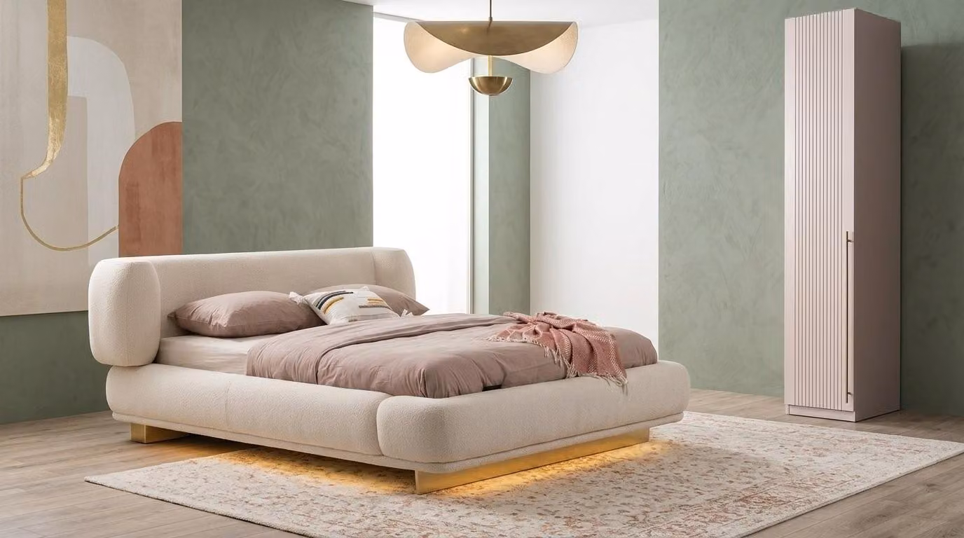Armadio singolo, stile moderno, beige, comodo e confortevole, per la camera da letto