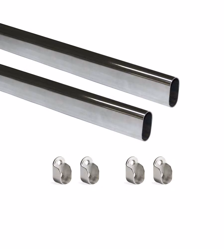 Emuca Kit tubo Armadio 30X15 mm Acciaio