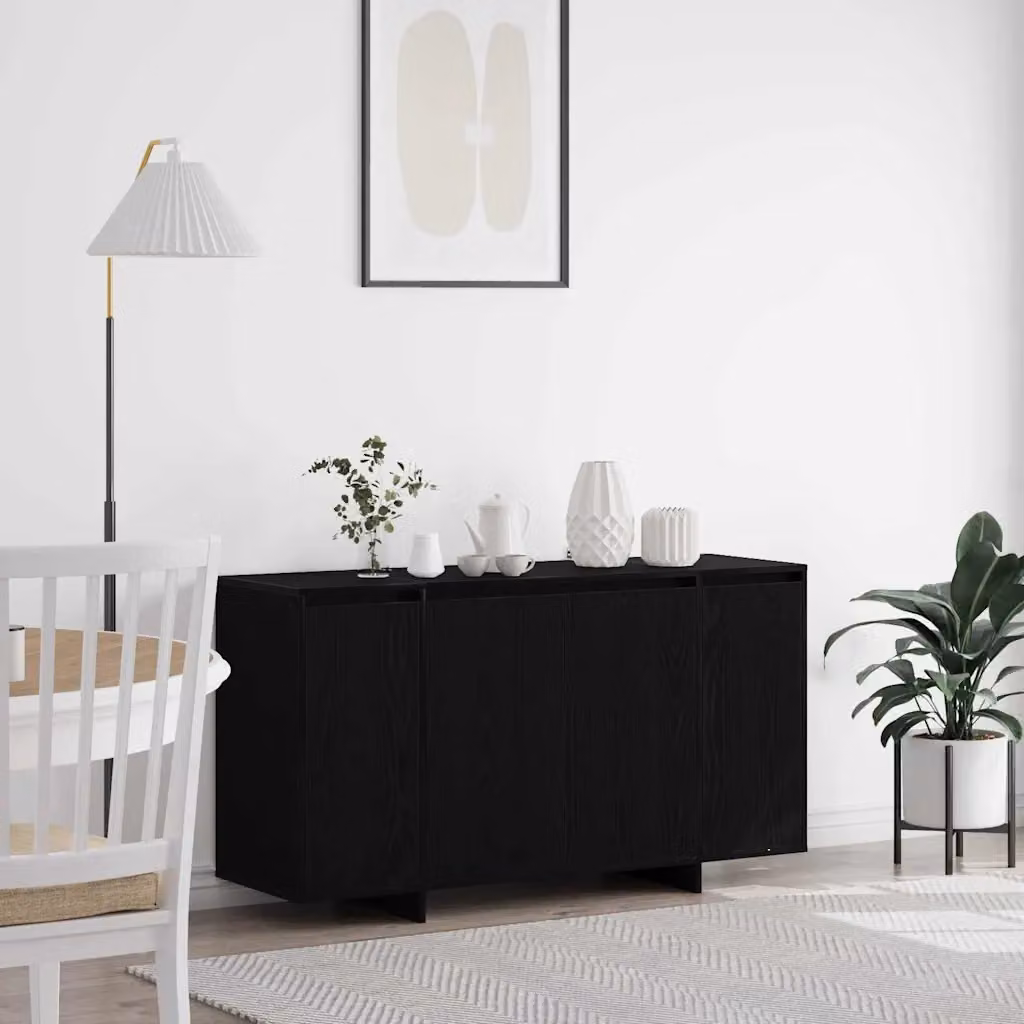 Credenza vidaXL in legno ingegnerizzato MDF, colore nero, L 135 x P 41 x H 75 cm