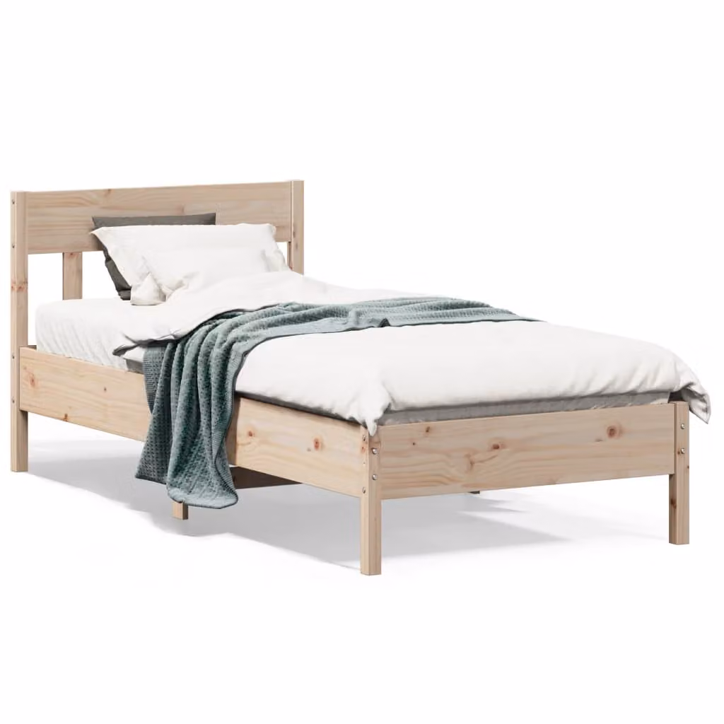 Letto singolo vidaXL in legno massello di pino rustico senza materasso L/P/H: 190 x 80 x 80,5 cm