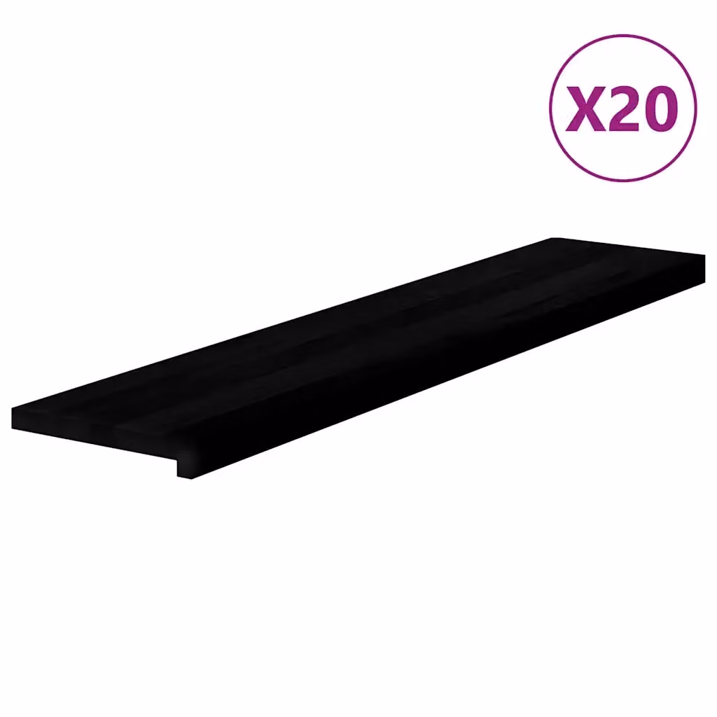 Set di 20 gradini in legno massello di rovere marrone scuro vidaXL L: 120 cm, P: 30 cm, H: 2 cm – 2