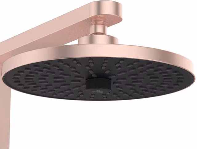 Colonna doccia rigida Alu+ Ideal Standard in alluminio con miscelatore esterno e doccino manuale, colore oro