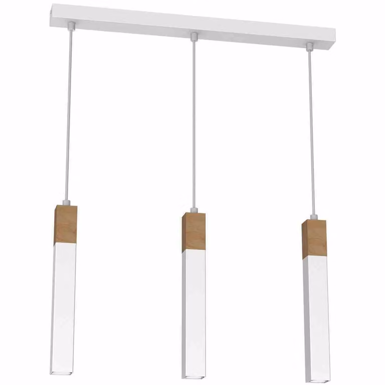 Solo Sawn White / Patinated Wood luce a sospensione 3X Mini Gu10 luce a soffitto lampada a soffitto luce a sospensione