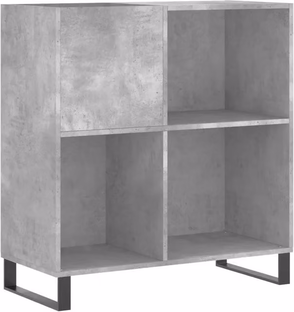 Mobile Porta Dischi Design In Grigio Cemento in Legno Multistrato e Metallo L: 84,5 cm, P: 38 cm, H: 89 cm CFW8508429